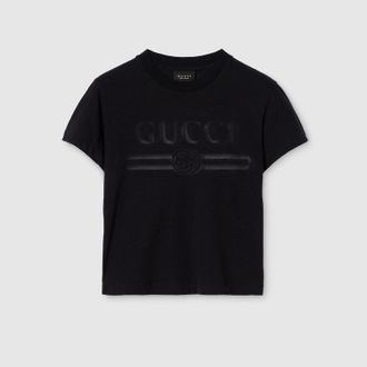 Gucci Cotton Jersey T-shirt With Devor&eacute; Detail, Black, Ready-to-wear