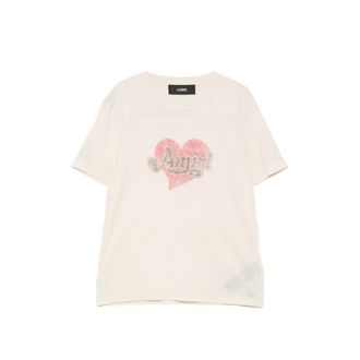 Amiri Off White Logo Crew Neck T-Shirt