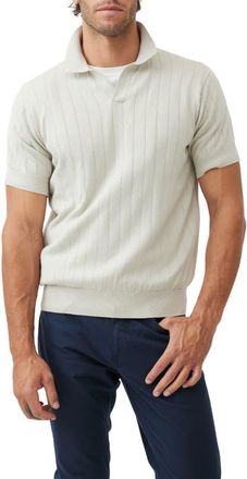 Rodd & Gunn Freys Crescent Rib Cotton Sweater Polo in Stone at Nordstrom, Size Xxx-Large