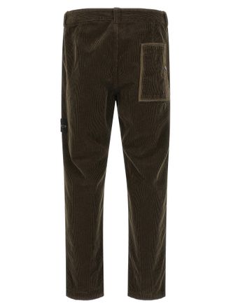 Stone Island Organic Cotton Corduroy Trousers - Charcoal Grey