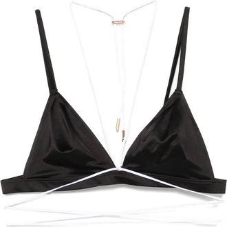 Maison Close Top bikini a triangolo Glow - Nero