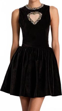 Alice & Olivia Ella Velvet Mini Dress In Black