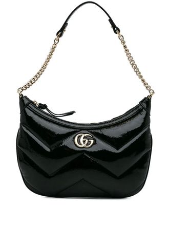 Gucci 2016-2024 GG Marmont Matelasse Patent shoulder bag - Black
