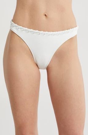 Good American Whipstitch Bikini Bottoms in White001 at Nordstrom Rack, Size X-Small