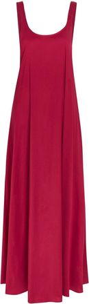 Max Mara Gathered-back Cotton-blend Maxi Dress - Burgundy - 14 (UK14 / L)