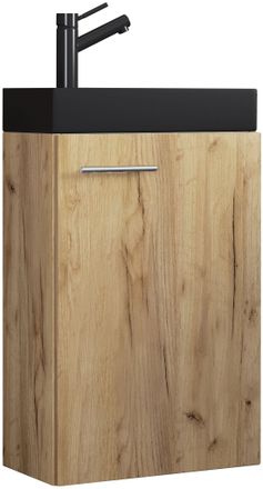 ebuy24 Lavabo De 2 Piezas Slito Estrecho Negro 60x41x22 - Vcm