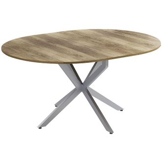 Vicco Mesa De Comedor Loyd, Roble R&uacute;stico/gris, 120 X 76.5 Cm Extensible