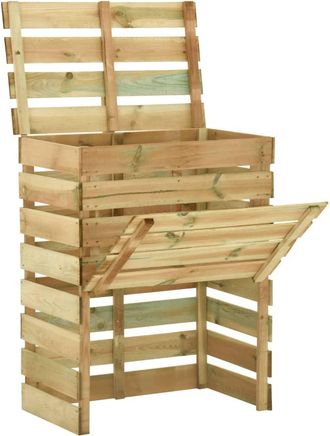 vidaXL Compostador De L&aacute;minas Madera De Pino Impregnada 80x50x100 Cm Vidaxl