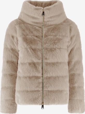 Herno Kurze Daunenjacke aus Kunstpelz Resort Mink