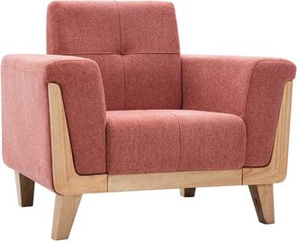 Miliboo Miliboo - Sill&oacute;n N&oacute;rdico De Tejido Terracota Y Madera Clara Fjord