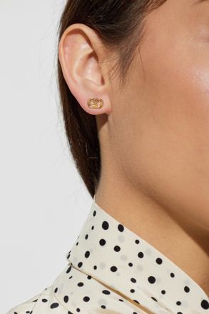 Valentino Garavani Logo-shaped Earrings, Womens, Gold