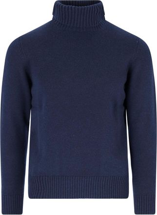 Drumohr Cashmere Turtleneck Sweater with Ribbed Details