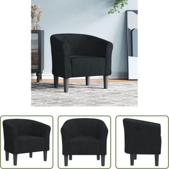 vidaXL vidaXL Poltrona per camera da letto - Poltrona Cabriolet Nera in Velluto