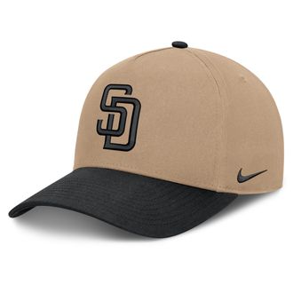 Nike San Diego Padres Rise Nike Mens MLB A-Frame Trucker Adjustable Hat in Brown | NB1D0A3UPYP-TZD