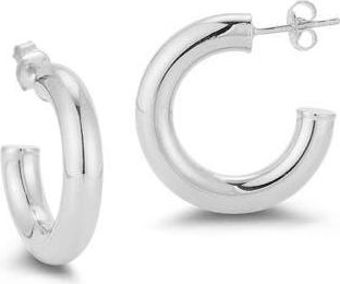 Glaze Jewelry 1-Inch Tube Hoop Earrings in Silver at Nordstrom Rack