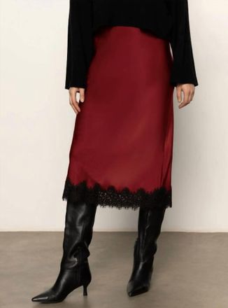 Sanctuary Slip Skirt With Lace In Crimson