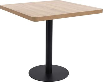 vidaXL Mesa De Bistr&oacute; Mdf Marr&oacute;n Claro 80x80 Cm Vidaxl