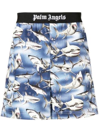 Palm Angels Bermuda con stampa - Blu
