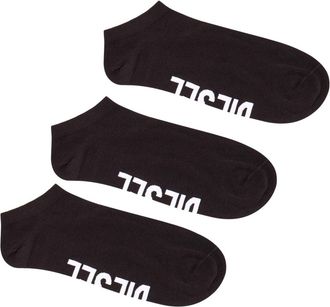 Diesel Three-pack low-cut logo instep socks - Socks - Man - Black