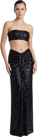 Elisabetta Franchi Black Strapless Maxi Dress