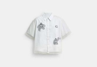 Coach Brain Dead Striped Camp Shirt