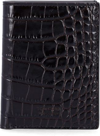 Tom Ford Folding Card Holder Textured Nubuk