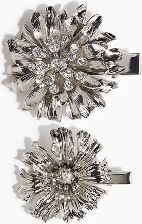 H&M 2er-Pack Blumen-Haarspangen - Silber