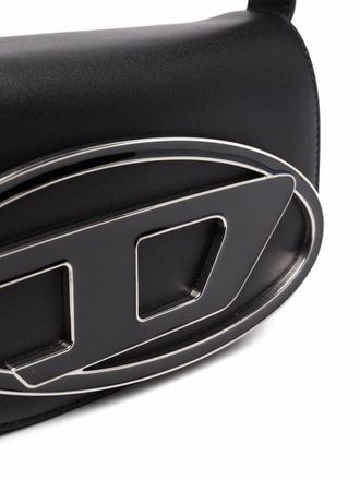 Diesel Geometric Embroidered Logo Shoulder Bag - Black