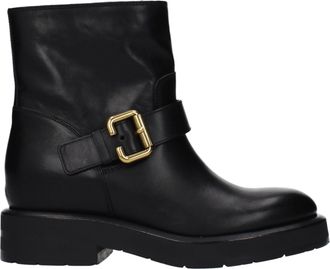 Chlo&eacute; Black Leather Ankle Womens Boots