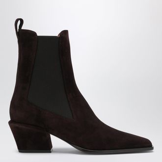 PARIS TEXAS Bettina suede boots in chocolate brown