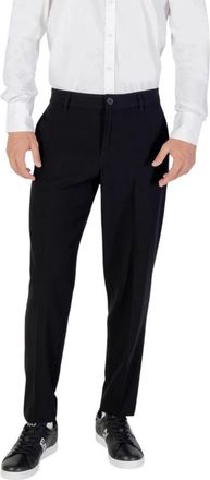 A|X Armani Exchange Zwarte rits knoopbroek met zakken - Heren - Nette broeken - Zwart - W32 - Wol - Broeken