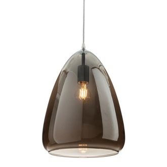 Netlighting Willis Dome Pendant Light Chrome with Smoked Glass in Grey
