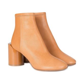 Maison Margiela Heeled Boots, female, Beige, 6 UK, Tan Leather Off Set Heel