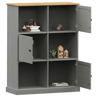 Berkfield Home Beautiful Bookcase VIGO Grey 90x35x114.5 cm Solid Wood Pine