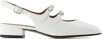 Carel Womens Peche Pumps - Carel White Patent Leather Calfskin Shoes