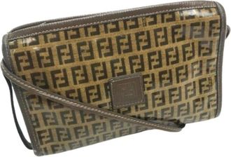 Fendi Pre-owned Clutches, female, Brown, Size: ONE SIZE Pre-owned Leather fendi-bags