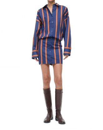Staud Cynthia Mini Dress In Railroad Stripe