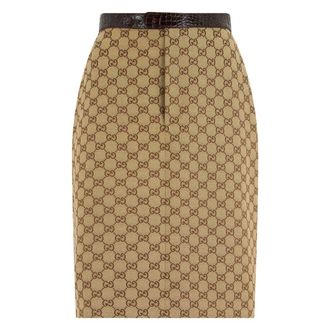 Gucci Monogram Pencil Skirt - Dames - Rokken - Beige - Maat: M Katoen