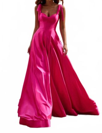 Sherri Hill Slinky Stretch A-Line Gown In Fuchsia