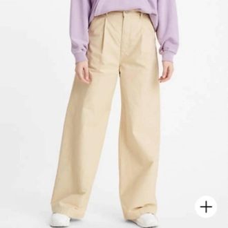 Levi's Womens Premium Pleated High Loose Pants In Tan