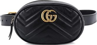 Gucci GG Marmont Matelasse leren heuptas - Zwart
