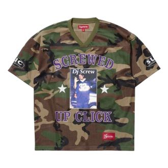 SUPREME x DJ Screw SS26 Football Jersey Woodland Camo SUP-SS26-146-BRN