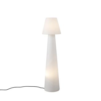 QAZQA Qazqa Moderno L&aacute;mpara De Pie De Dise&ntilde;o Para Exteriores Blanca Ip44 - Katrijn Pl&aacute;stico Redonda Adecuado Para Led Max. 2 X 23 Watt
