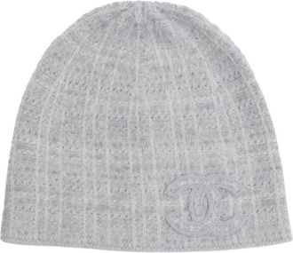 Chanel Pre-owned Accessories, female, Gray, Size: ONE SIZE Pre-owned Knit hat