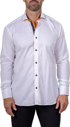 Maceoo Eins Marthy Contemporary Fit Cotton Button-Up Shirt in White at Nordstrom, Size 5