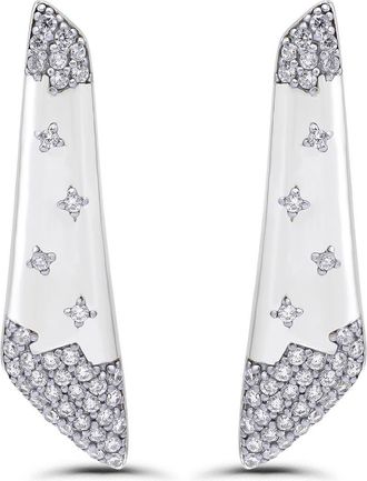 Christian Siriano Cubic Zirconia Pav%C3%A9 Linear Earrings in Silver at Nordstrom Rack