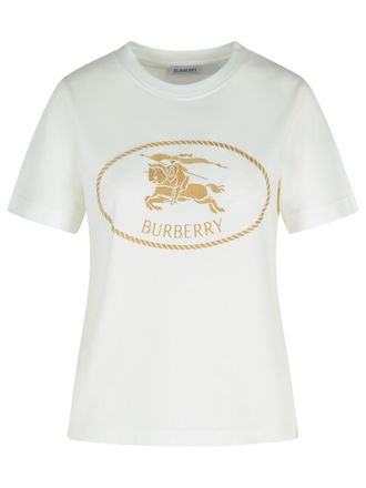 Burberry Ivory Cotton T Shirt
