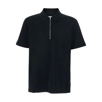 Jil Sander Polo Shirts, male, Black, Size: M Zip Polo Shirt