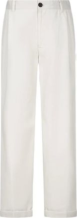 Man On The Boon. Chino con risvolto - Bianco