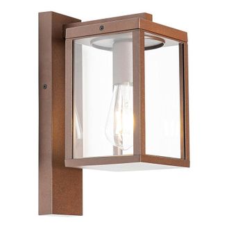 QAZQA Lanterna da parete charlois - Industriale - Alluminio,Vetro - Ruggine - Allungato E27 Max. 1 x 4.5 Watt - Qazqa